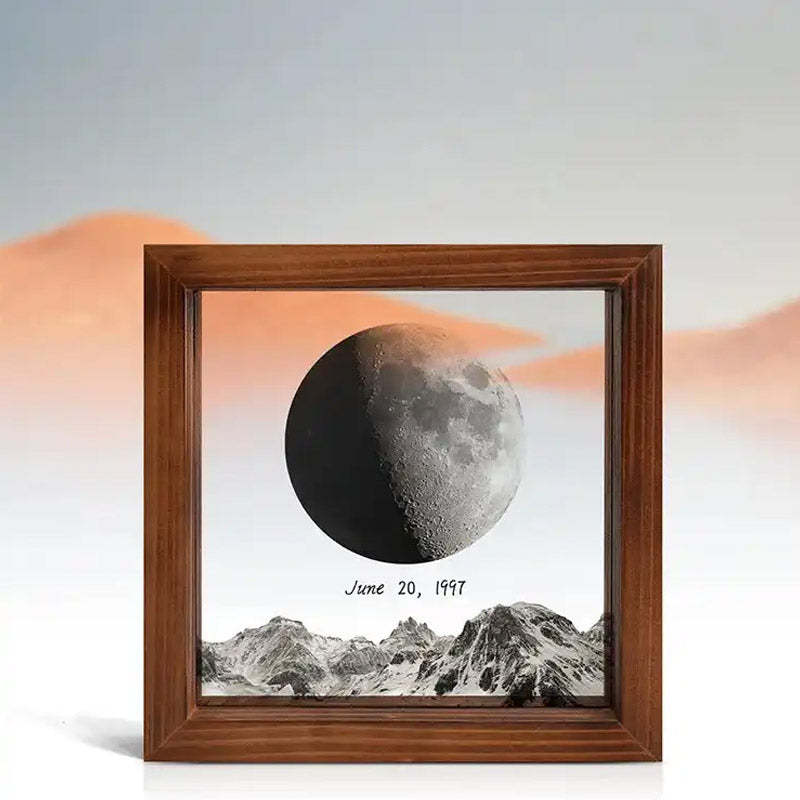 Personalisierter Sternenhimmel-Fotorahmen „Der Mond an dem Tag, an dem du geboren wurdest“-Paargeschenke/Dekoration