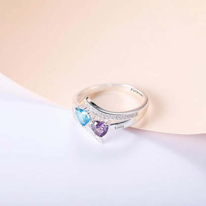 I Love You Forever - Personalized Promise Birthstones Ring