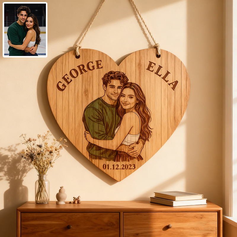 Plaque de gravure photo couple