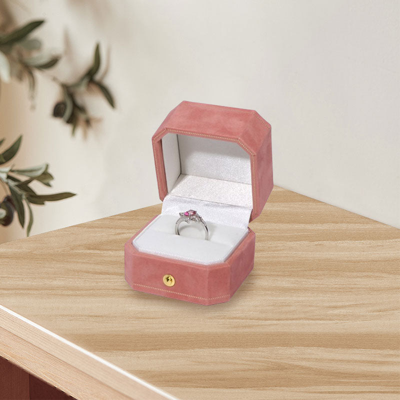 Octagonal Flannel Ring Box