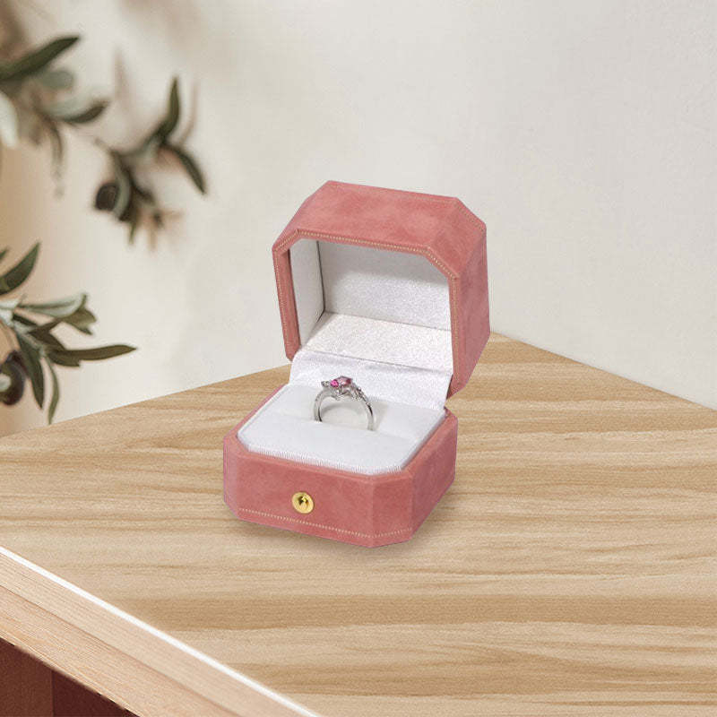 Octagonal Flannel Ring Box