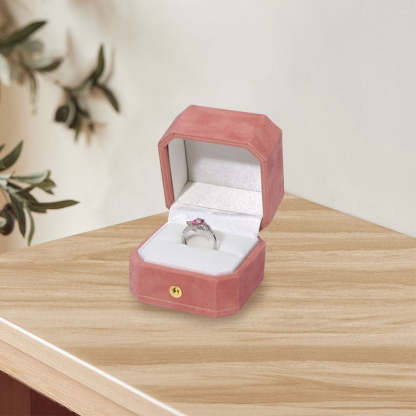 Octagonal Flannel Ring Box