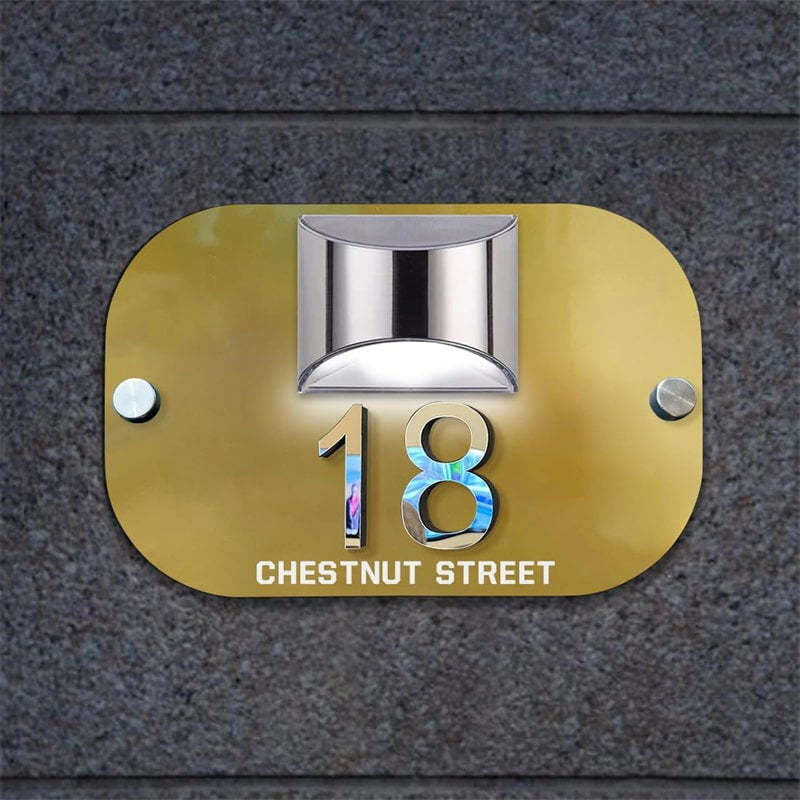 Personalized Solar 3D House Number Sign