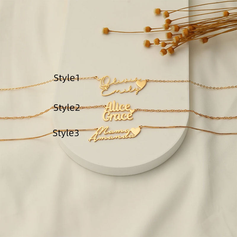 Customized Double Name Necklace