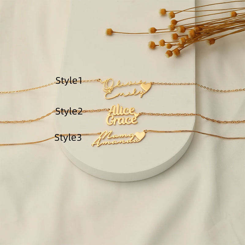 Customized Double Name Necklace