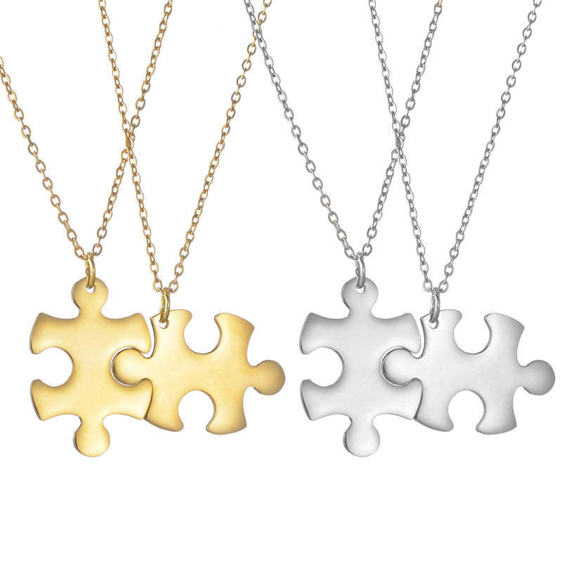 Collier puzzle personnalisé avec lettres personnalisées, cadeau doux p