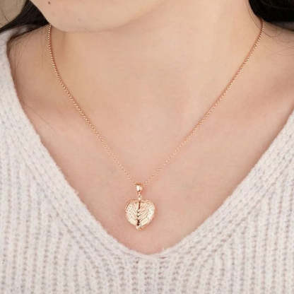 Personnalisé Photo Texte Gravé Forme Ailes d'Ange Coeur Cadeau Souvenir Anniversaire St Valentin pour Femme