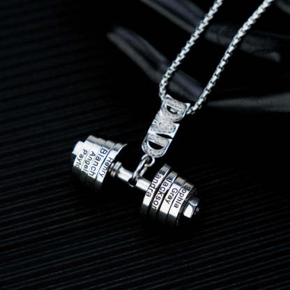 Personalized Dumbbell Pendant Name Necklace - Thanksgiving/Christmas/Father's Day Gift