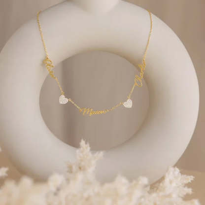 Aangepaste naam & effenen hart charme ketting