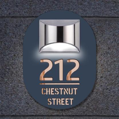 Personalized Solar Cut House Number Sign