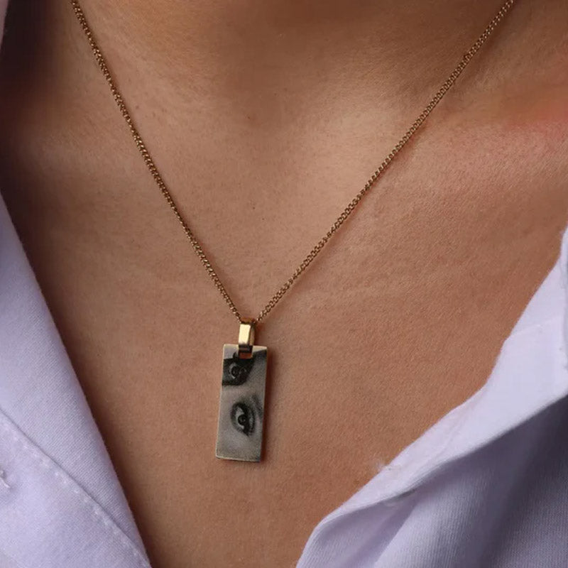 Personalized Audio Track Photo Necklace