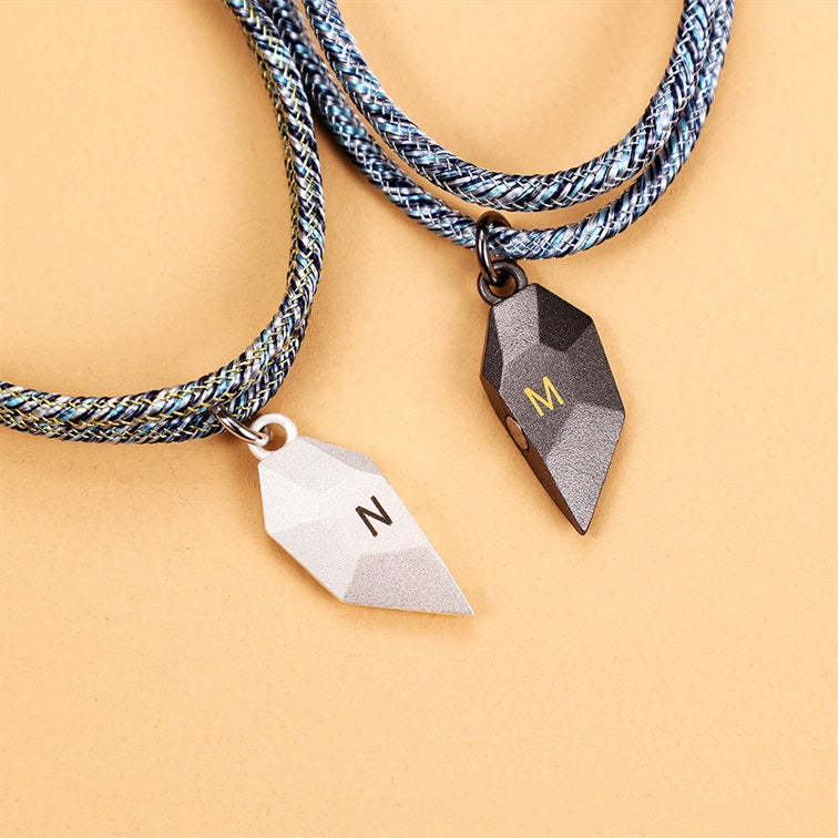 Personalised Love Wishing Stone Bracelet Couple Magnetic Bracelet Set