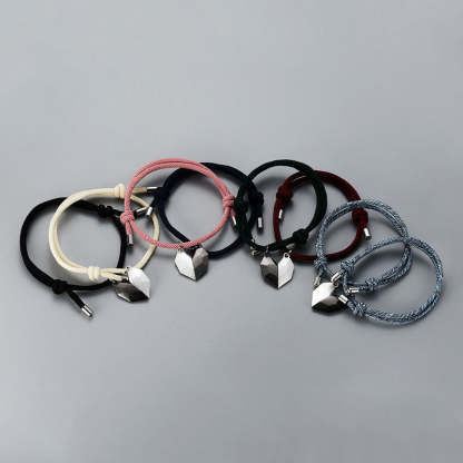 Personalised Love Wishing Stone Bracelet Couple Magnetic Bracelet Set