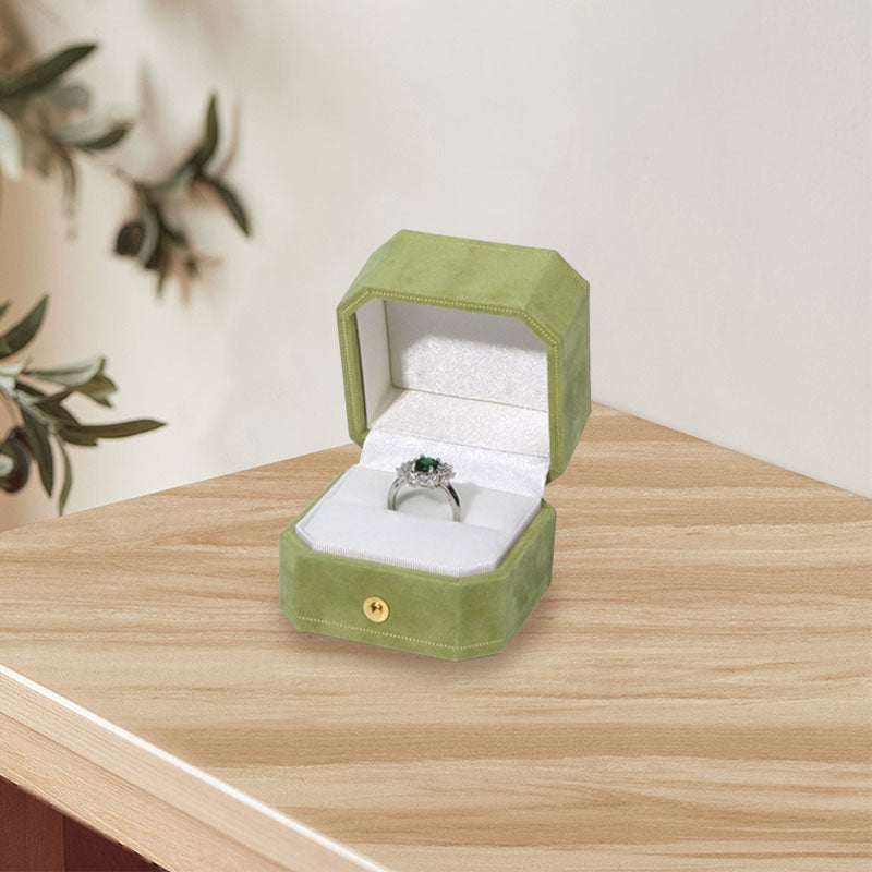 Octagonal Flannel Ring Box