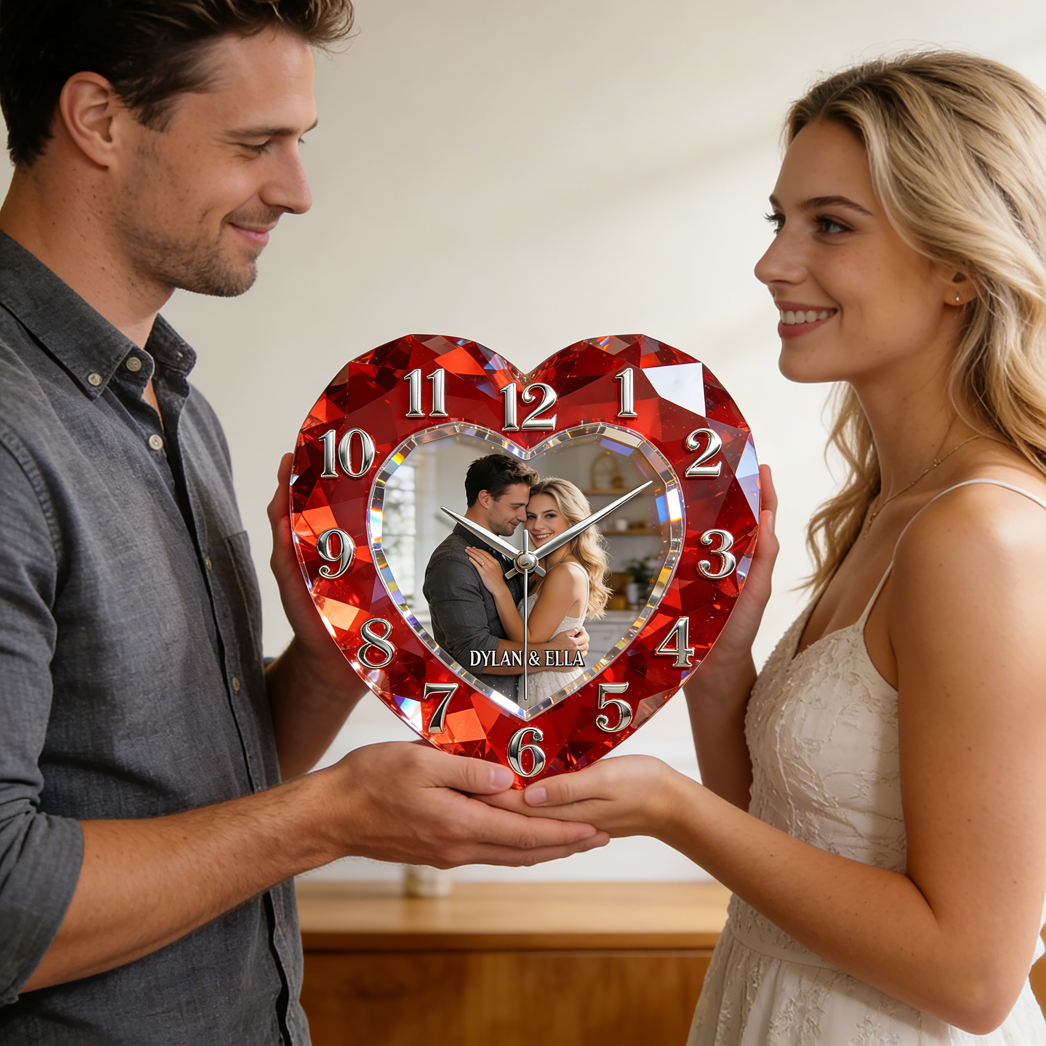 Personnalisé Crystal-Style Photo Horloge murale-Votre mémoire, clair comme du cristal
