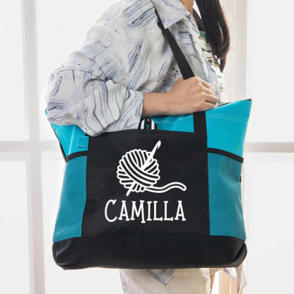 Grand sac fourre-tout personnalisé en tricot