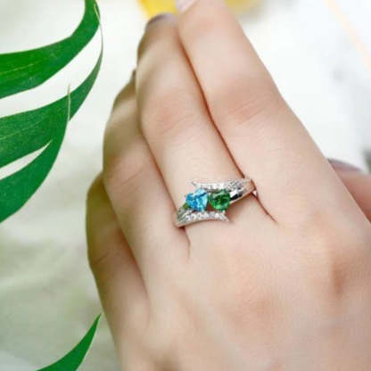 I Love You Forever - Personalized Promise Birthstones Ring