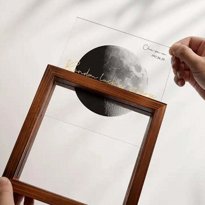 Personalisierter Sternenhimmel-Fotorahmen „Der Mond an dem Tag, an dem du geboren wurdest“-Paargeschenke/Dekoration