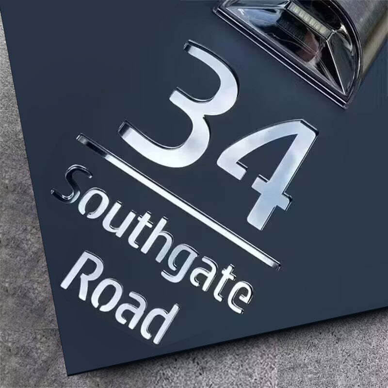 Personalized Diamond-Shaped Solar Light Laser Cutting House Plate