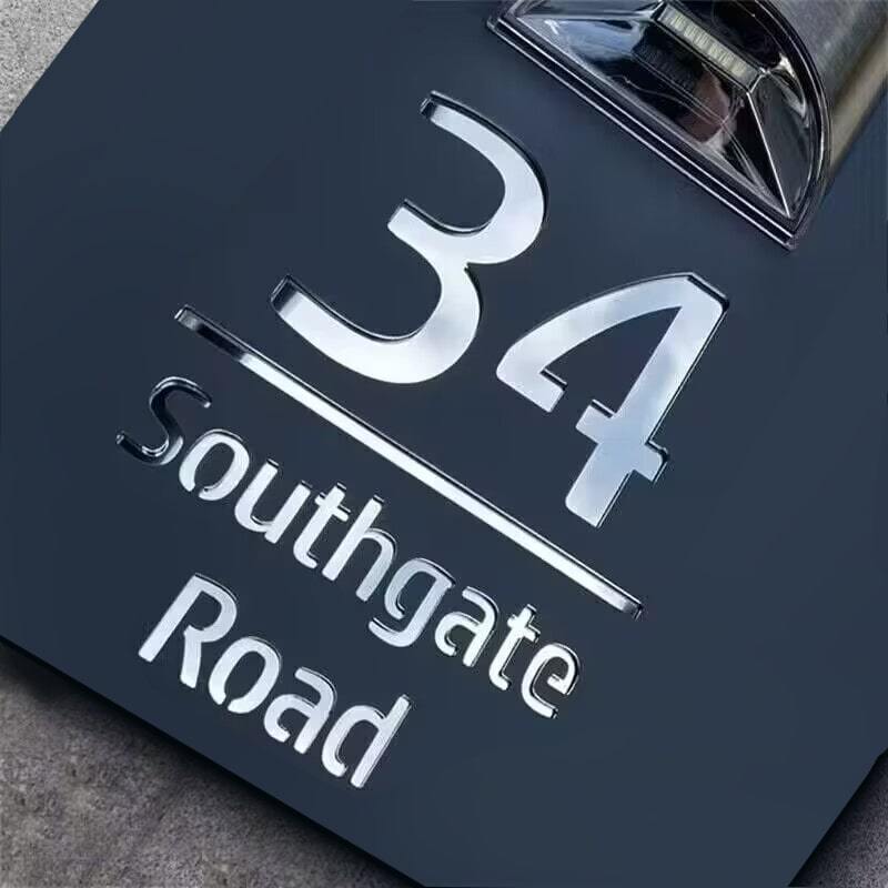 Personalized Modern Solar Light Laser Cutting House Plate