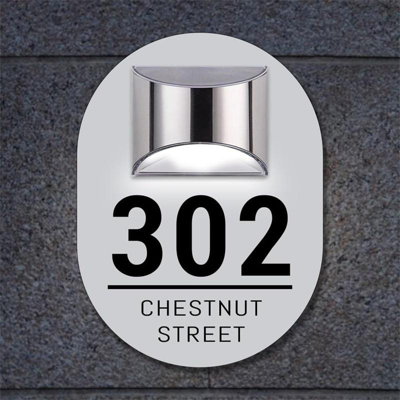 Personalized Oval Solar House Sign