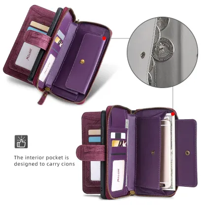 Personalised Monogram Zipper Wallet Detachable Phone Case