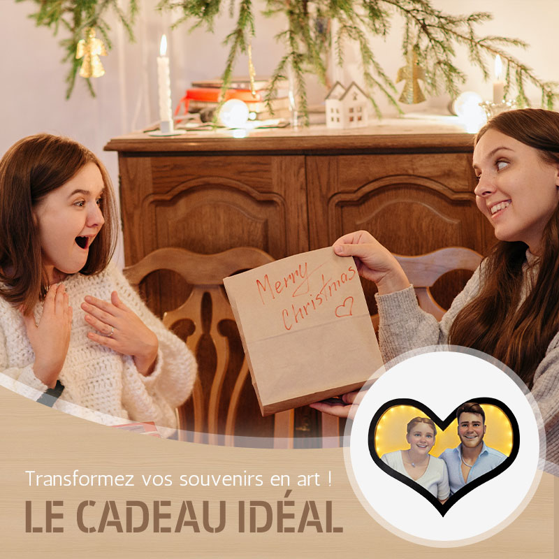 Cadre photo personnalisé en bois coloré de style dessin animé 3D