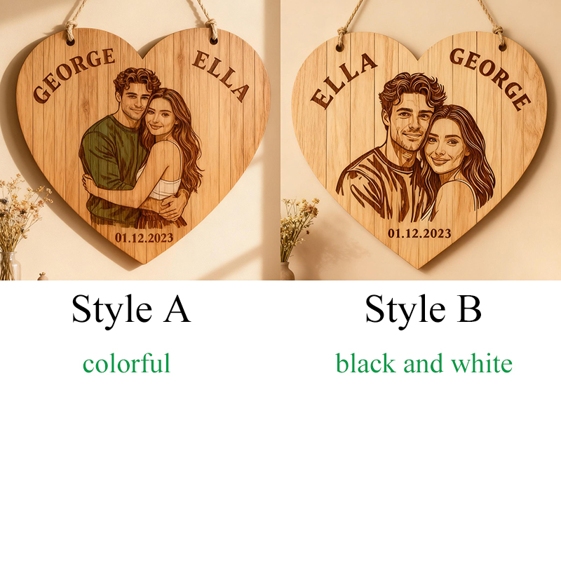 Plaque de gravure photo couple