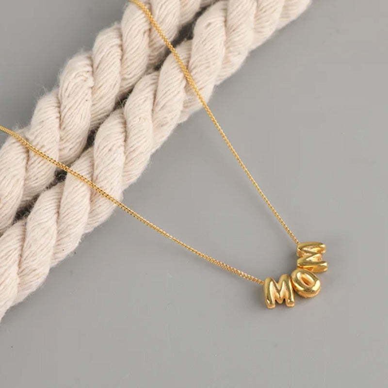Collier personnalisé avec lettres 3D, lettres à bulles 3D personnalisées, breloque numérotée - Cadeaux pour elle