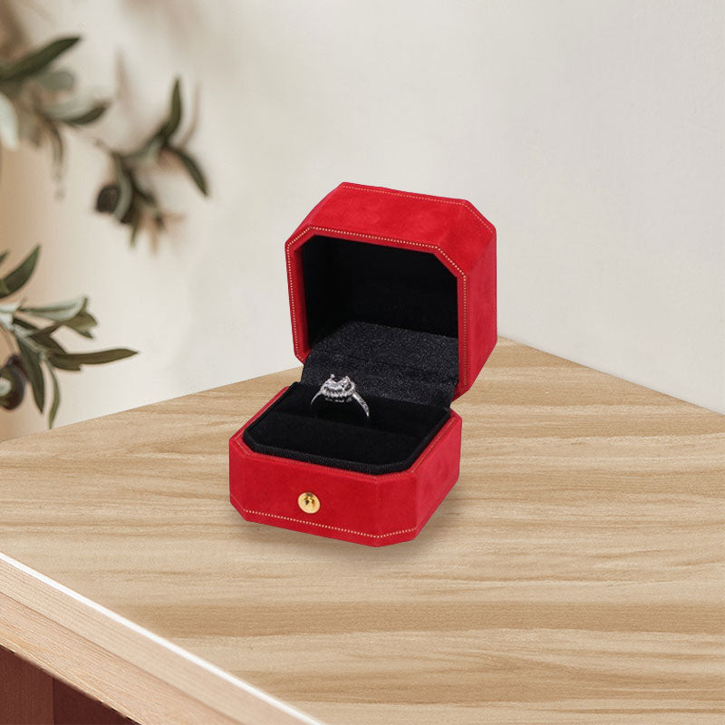 Octagonal Flannel Ring Box