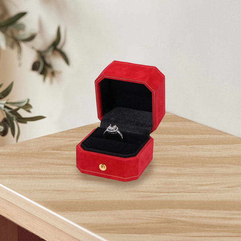 Octagonal Flannel Ring Box