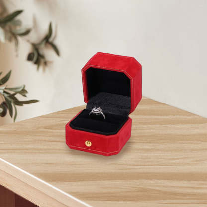 Octagonal Flannel Ring Box