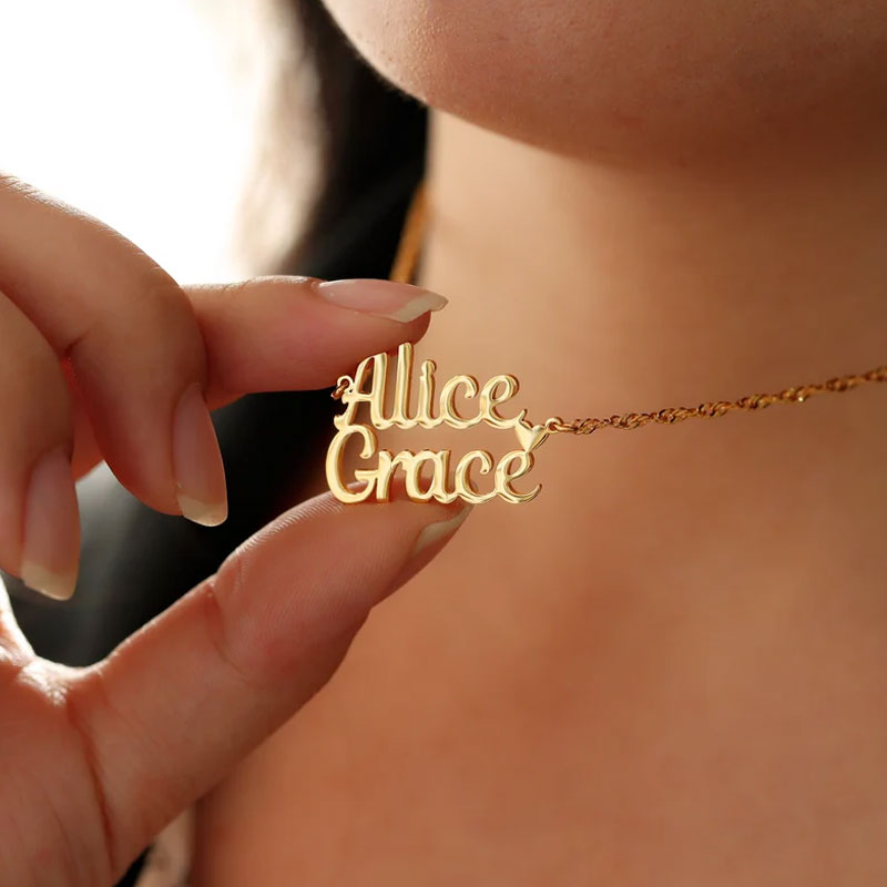 Customized Double Name Necklace