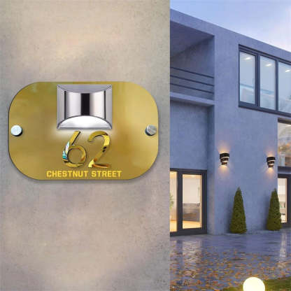 Personalized Solar 3D House Number Sign