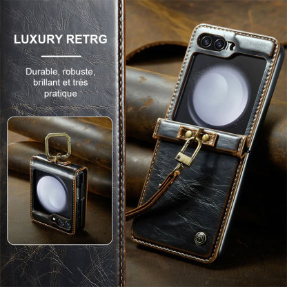 Étui de téléphone portefeuille magnétique avec porte-carte monogramme personnalisé