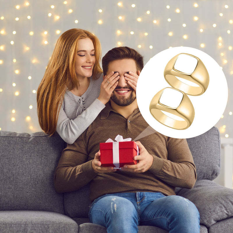 Je T'aime Pour Toujours - Bague Carrée Personnalisée À Télécharger Pour Couple