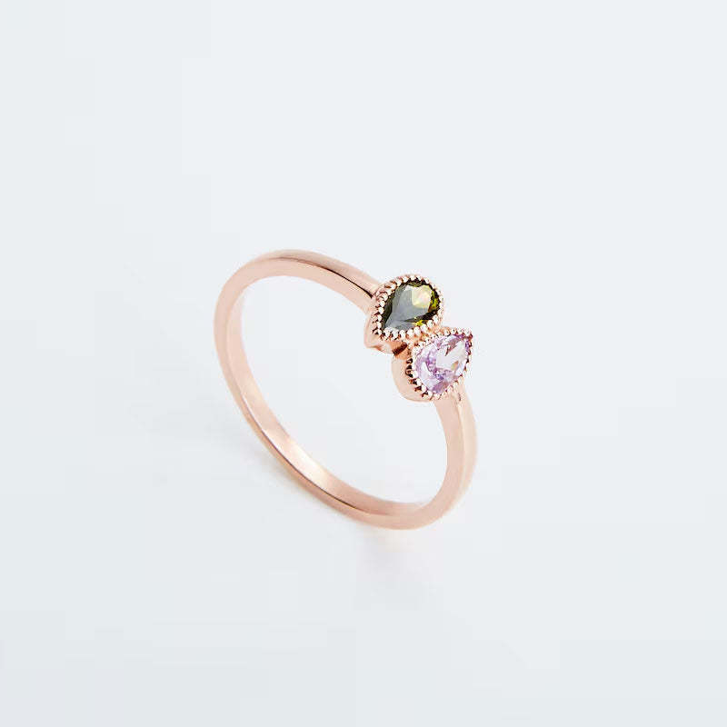 Bague de naissance personnalisée exquise pour mère - Cadeau de fête des mères pour grand-mère et maman