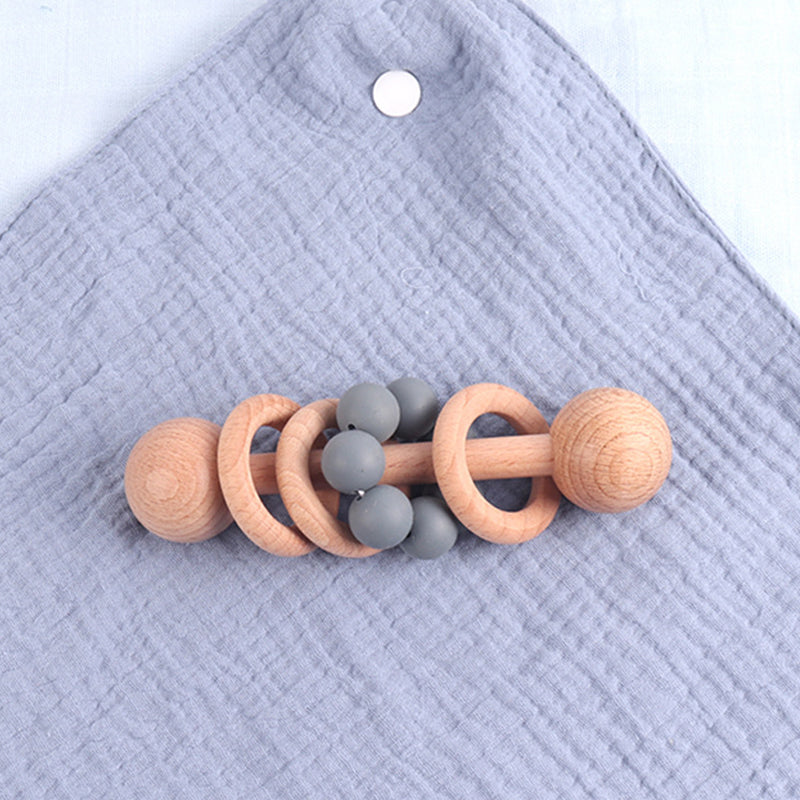 Hochet en bois personnalisé pour bébé avec nom gravé, cadeau d'anniver