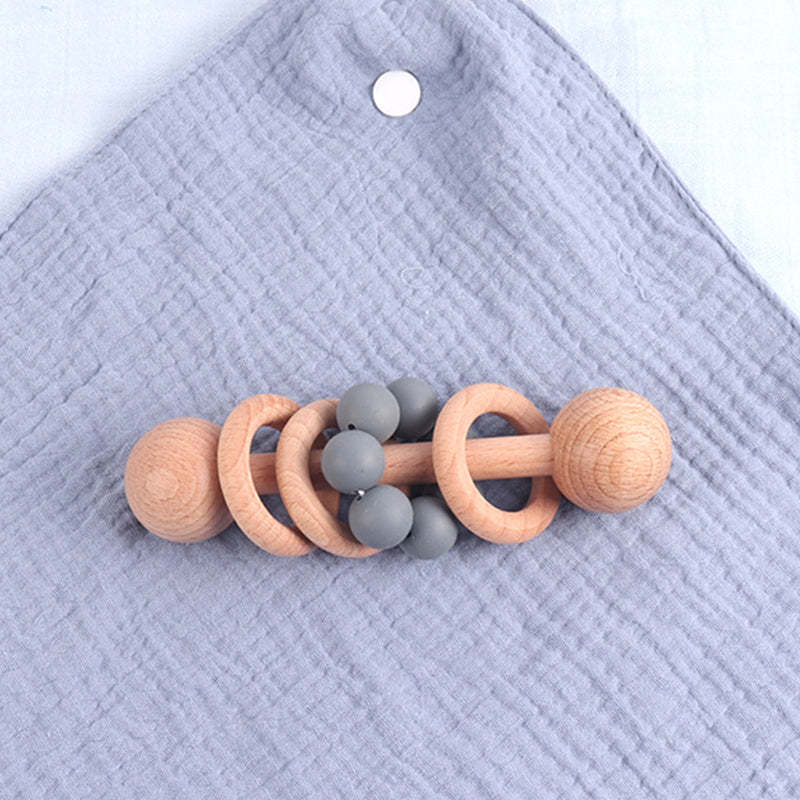 Hochet en bois personnalisé pour bébé avec nom gravé, cadeau d'anniver