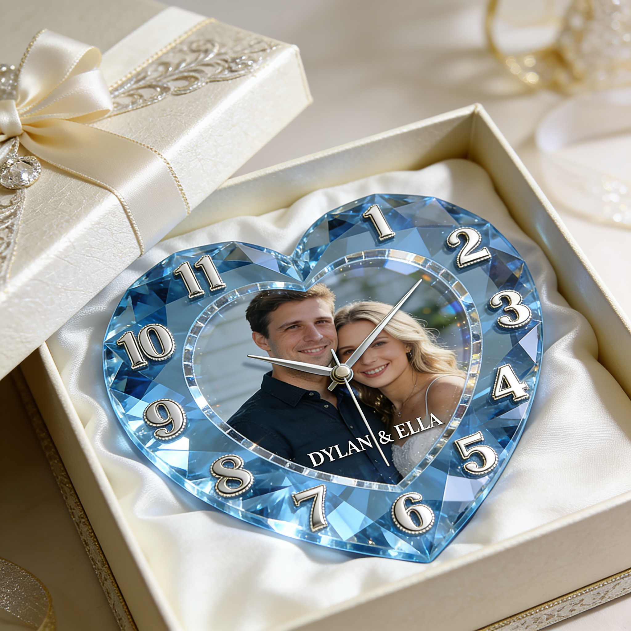 Personnalisé Crystal-Style Photo Horloge murale-Votre mémoire, clair comme du cristal