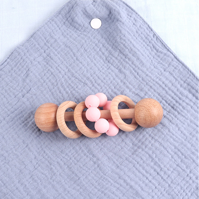 Personalized Wooden Baby Rattle with Engraved Name for Infant Baby Shower Birthday Gift