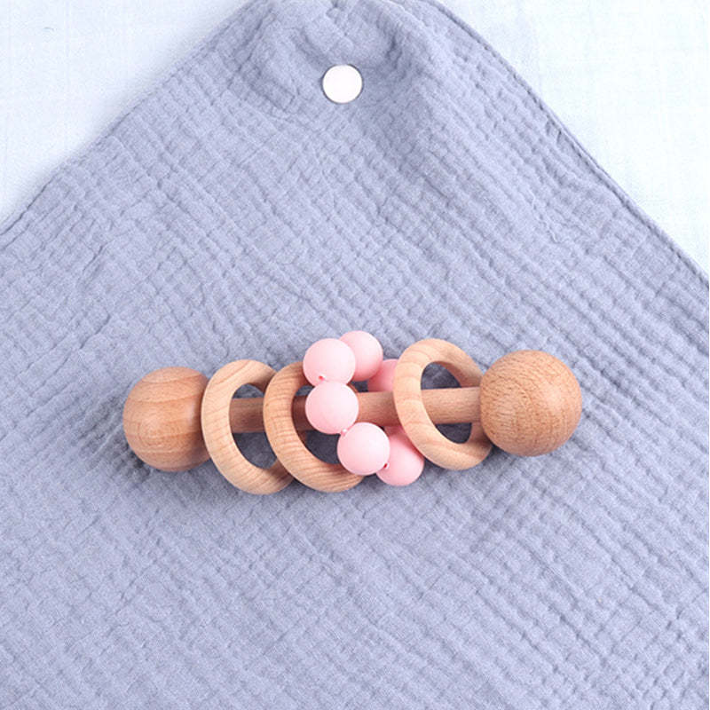 Personalized Wooden Baby Rattle with Engraved Name for Infant Baby Shower Birthday Gift