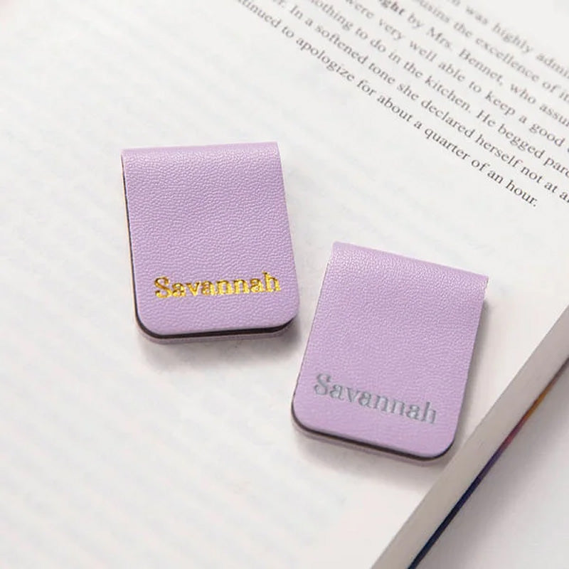 Personalized Minimalist Magnetic Leather Bookmark with Engraved Name Birthday Graduation Gift for Book Lovers Bookworm