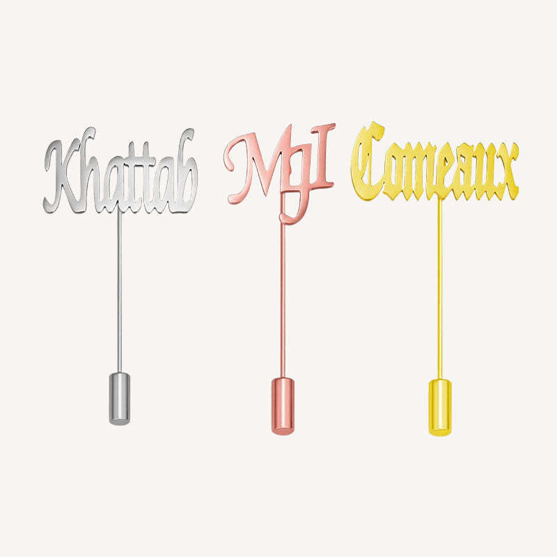 Ensemble de boutons de manchette et épingles à cravate avec initiales personnalisées