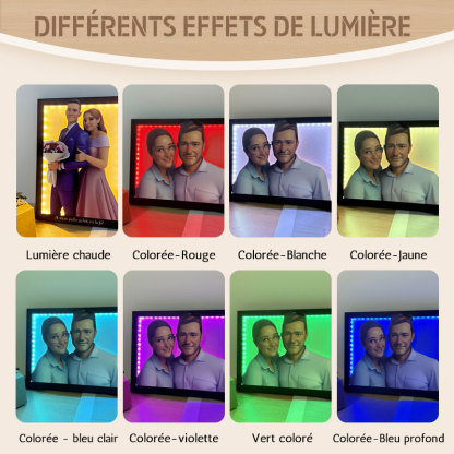 Cadre photo personnalisé en bois coloré de style dessin animé 3D