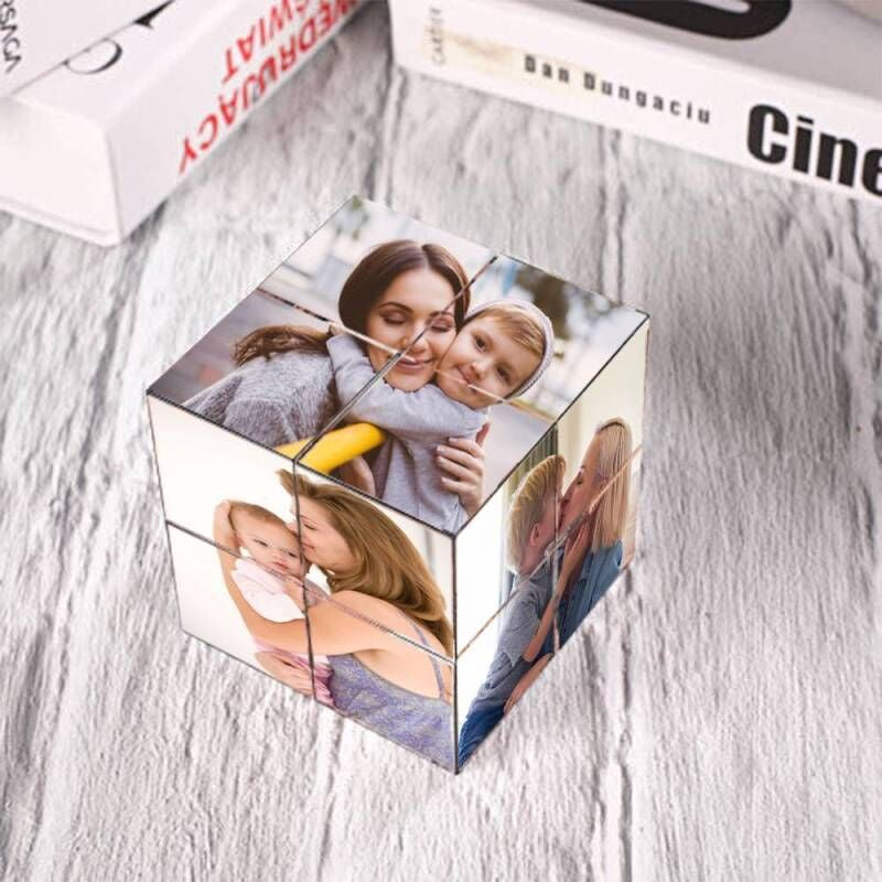 Cube de construction photo personnalisé - Cadeau romantique et amusant pour la Saint-Valentin ou la famille