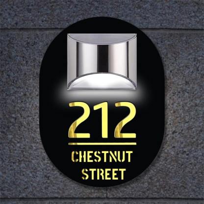 Personalized Solar Cut House Number Sign