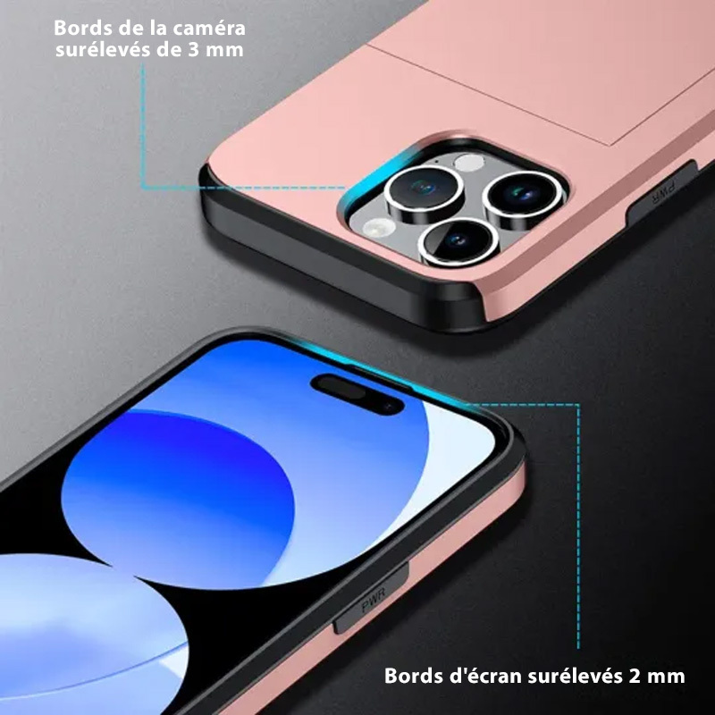 Étui portefeuille fin avec fente pour carte cachée et double couche Personlig Monogram