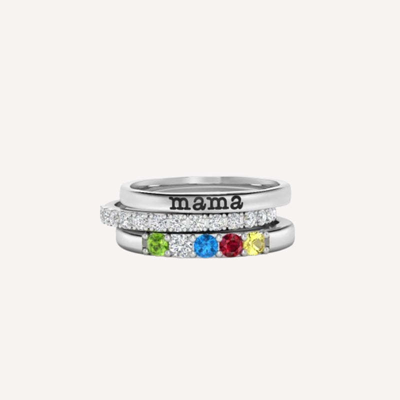 Bague de naissance familiale personnalisée - Cadeau pour grand-mère/ma