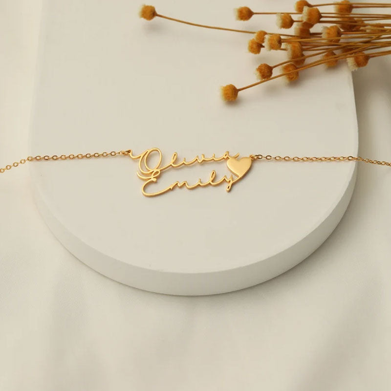 Customized Double Name Necklace